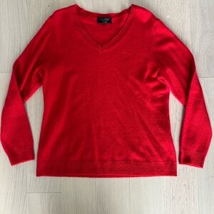 Cashmere Charter Club Vibrant Red V-Neck Sweater